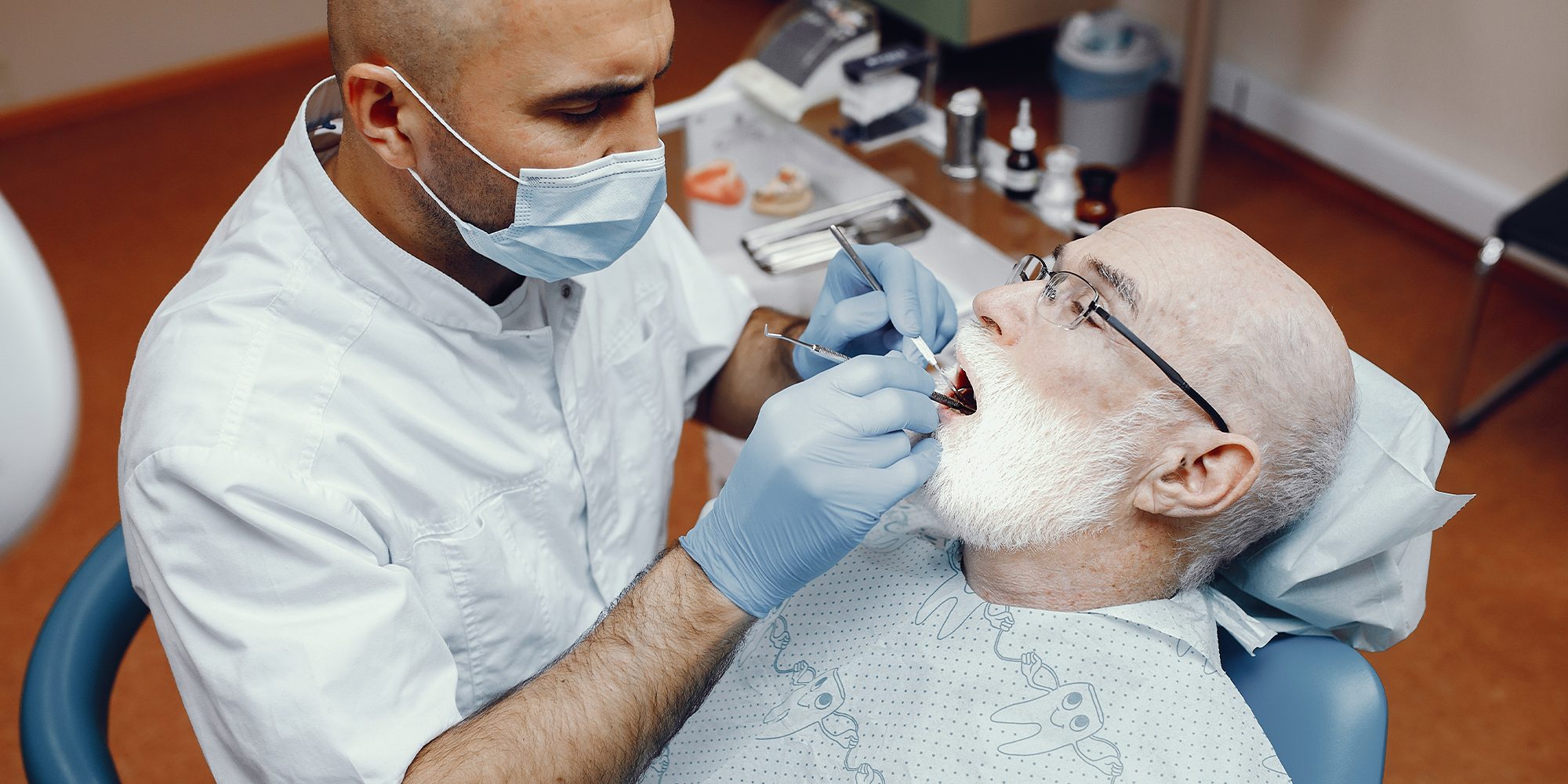 Close up Process Implants teeth health care on white background.