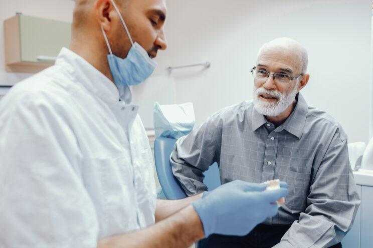 Close up Process Implants teeth health care on white background.