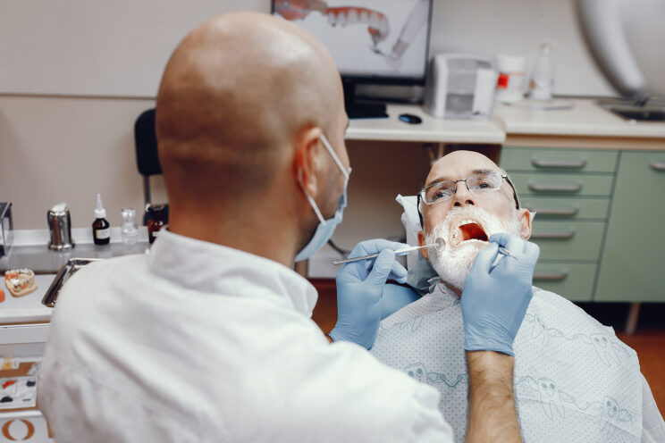 Close up Process Implants teeth health care on white background.