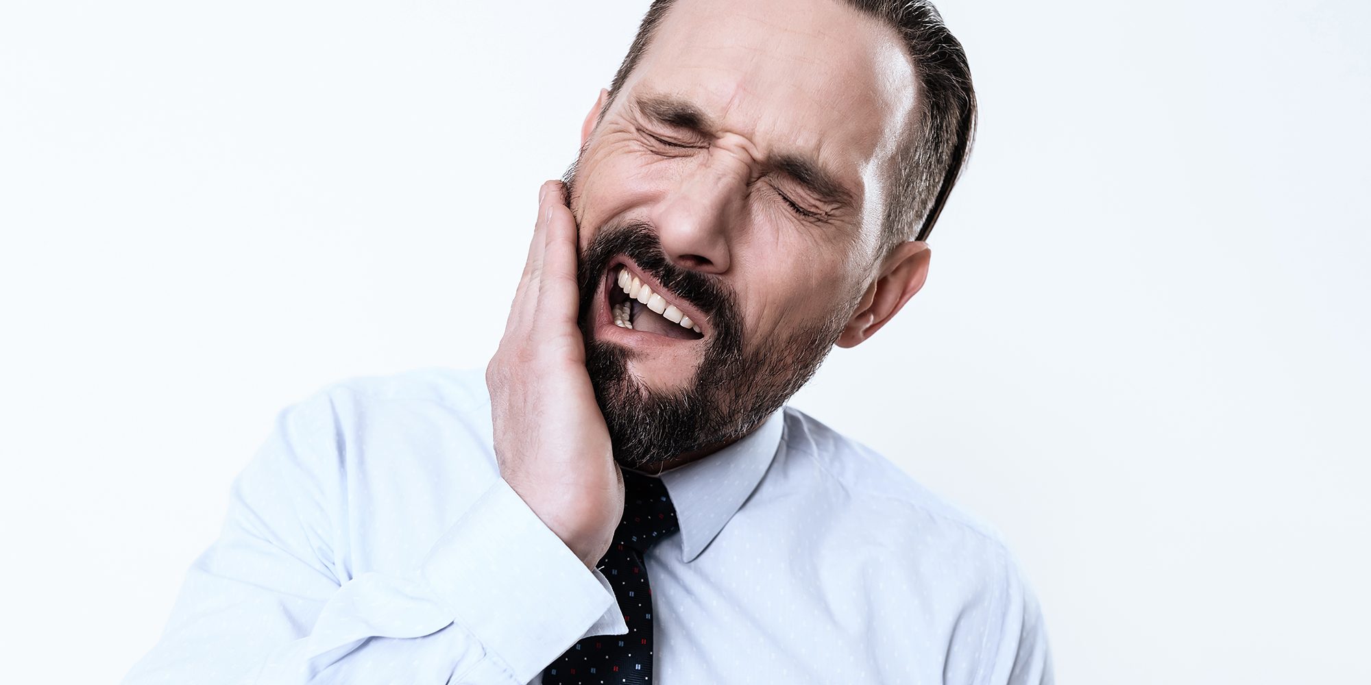 Close up Process Implants teeth health care on white background.