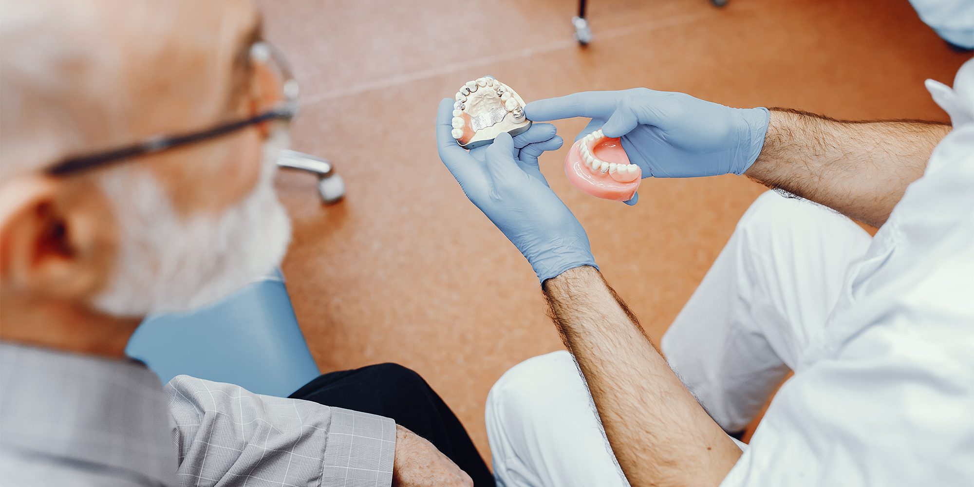 Close up Process Implants teeth health care on white background.