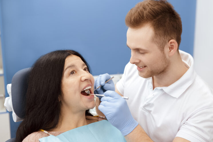 Close up Process Implants teeth health care on white background.