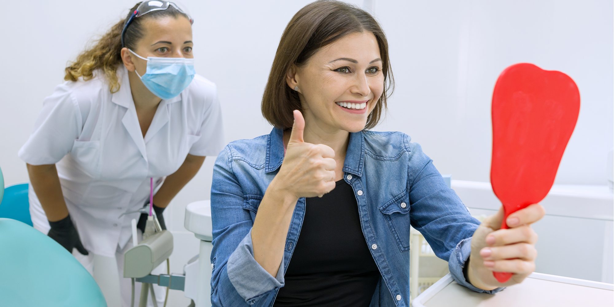 Close up Process Implants teeth health care on white background.