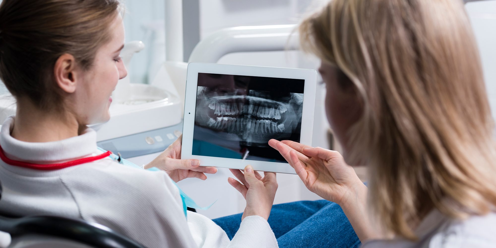 Close up Process Implants teeth health care on white background.